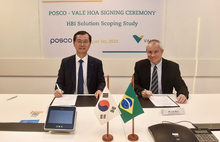 POSCO расширяет сотрудничество с мировым поставщиком железной руды Vale в сфере сырья для производства низкоуглеродистой стали